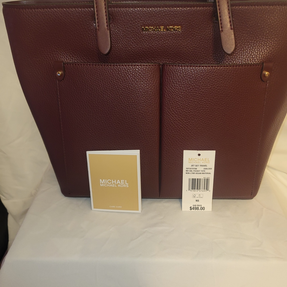 Michael Kors Burgundy Leather Tote
